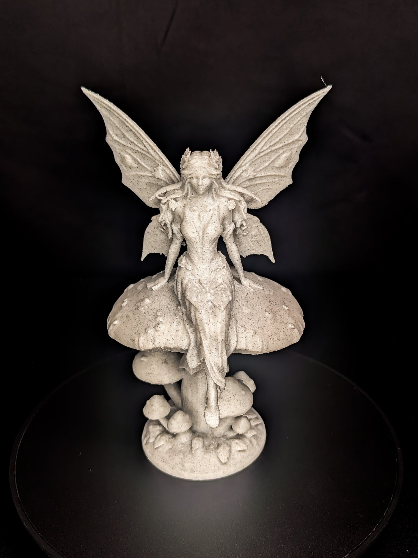 Mushroom Fairy Statue - Marble Finish Fantasy Sculpture
