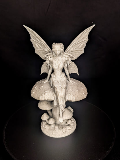 Mushroom Fairy Statue - Marble Finish Fantasy Sculpture