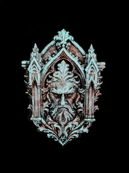 Green Man Wall Relief - Gothic Forest Spirit Sculpture