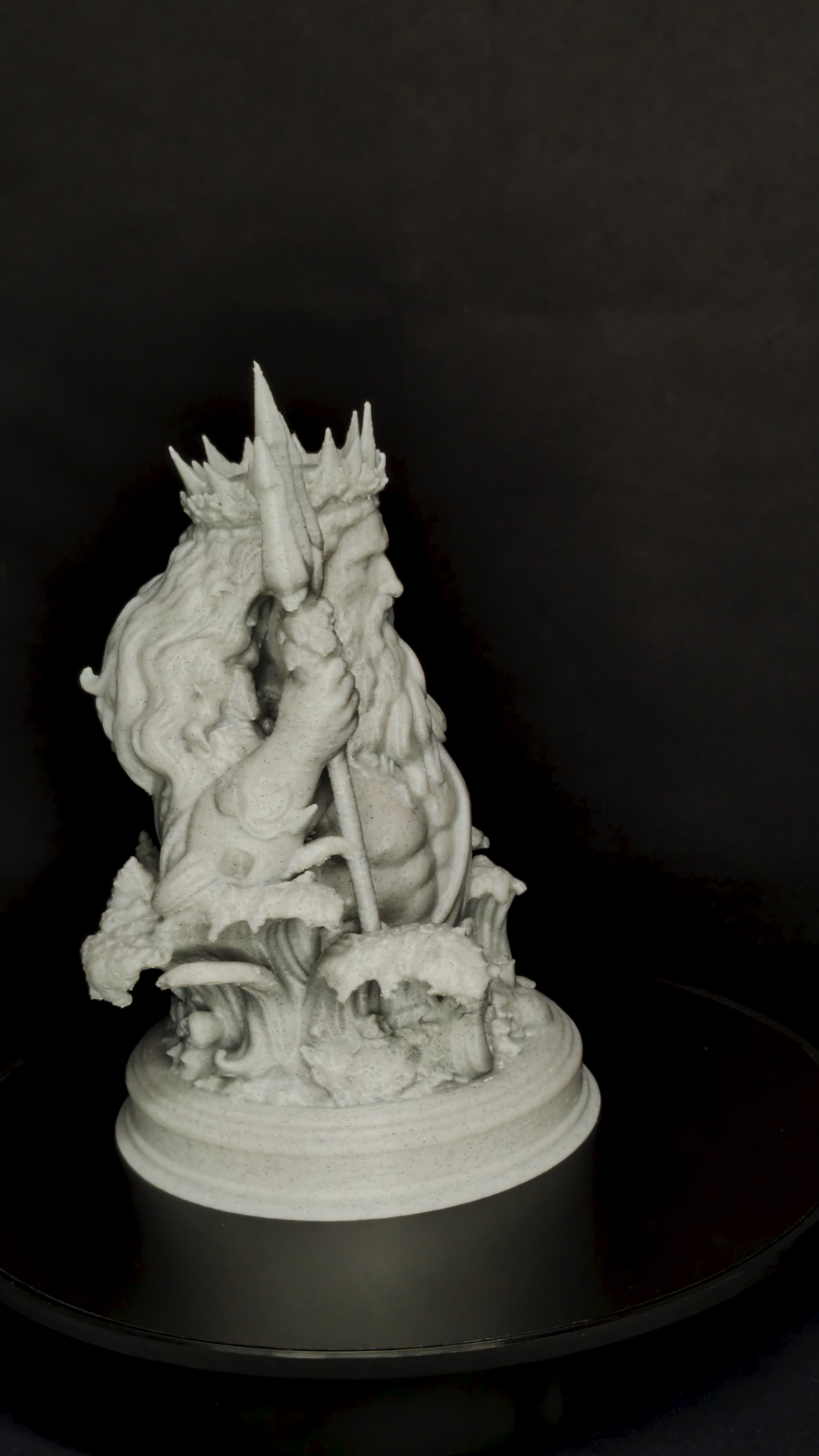 Poseidon Bust Statue - Marble Style Greek God Sculpture