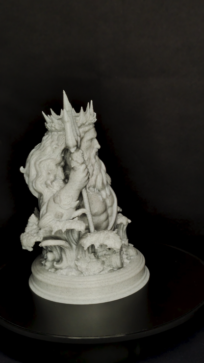 Poseidon Bust Statue - Marble Style Greek God Sculpture