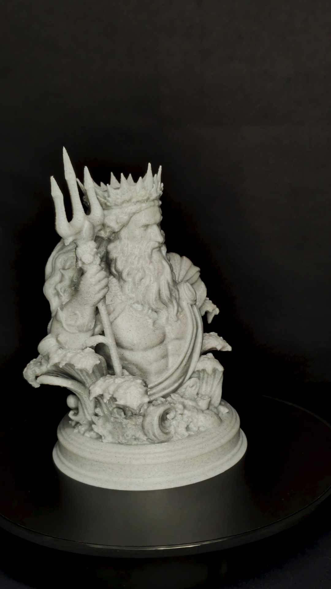 Poseidon Bust Statue - Marble Style Greek God Sculpture
