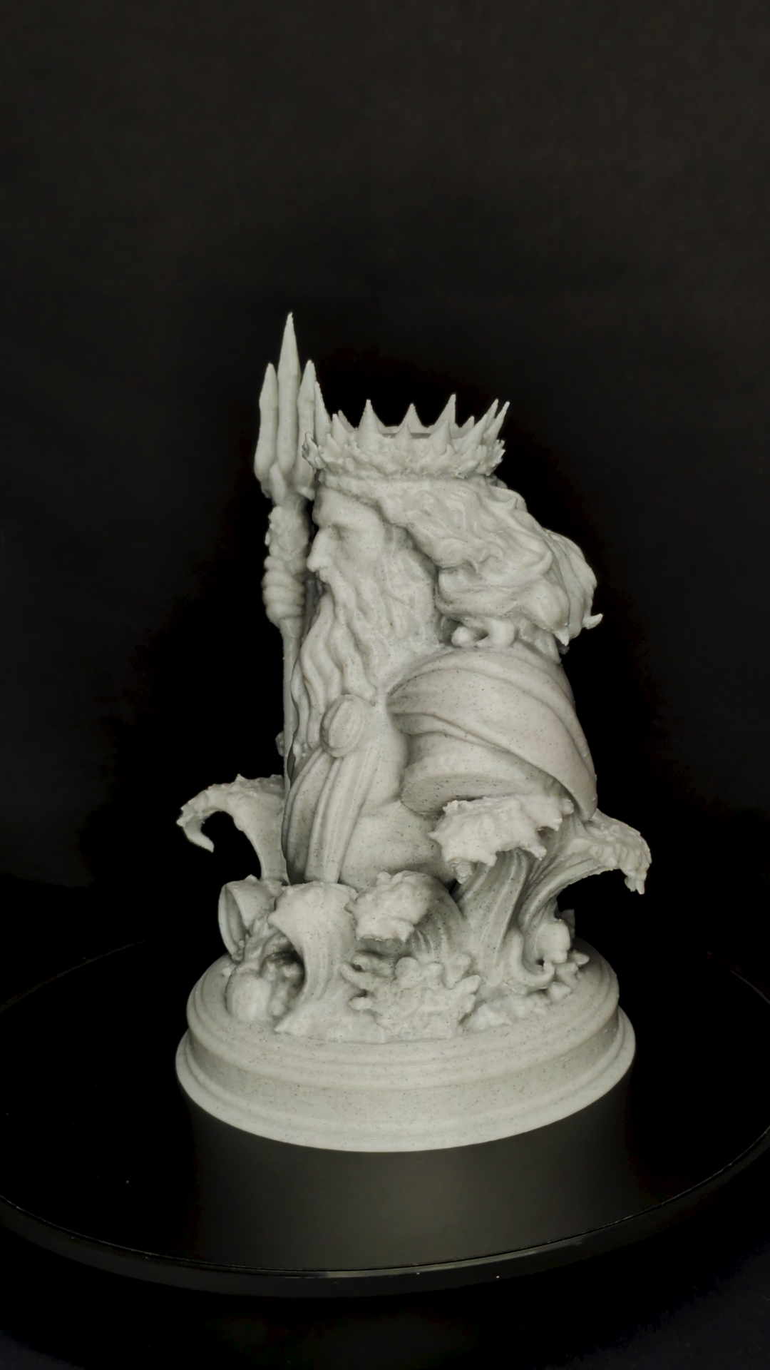 Poseidon Bust Statue - Marble Style Greek God Sculpture