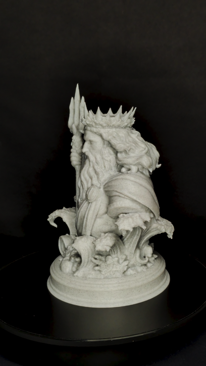 Poseidon Bust Statue - Marble Style Greek God Sculpture