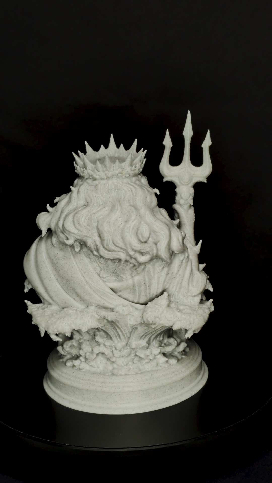 Poseidon Bust Statue - Marble Style Greek God Sculpture