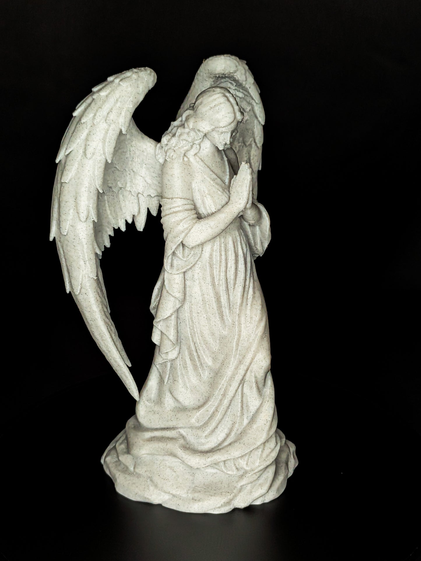 Praying Angel Statue - Marble Finish Guardian Angel Sculpture