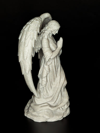 Praying Angel Statue - Marble Finish Guardian Angel Sculpture