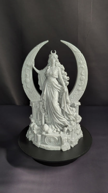 Moon Goddess Statue - Marble Style Crescent Moon Celestial Sculpture