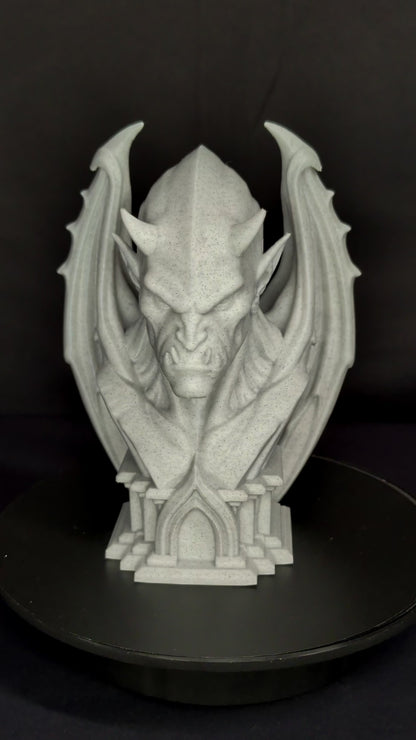 Gargoyle Bust Statue - Marble Style Gothic Gargoyle Sculpture