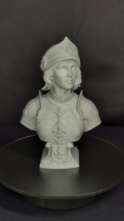 Joan of Arc Bust - Marble Style French Heroine Sculpture