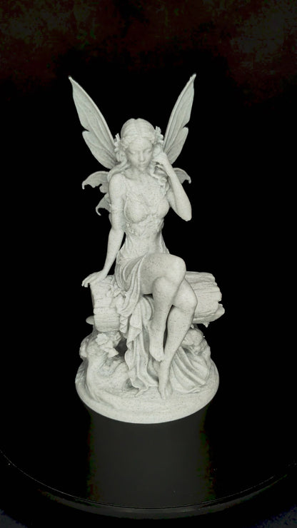 Woodland Fairy Statue - Marble Style Fairy Sculpture