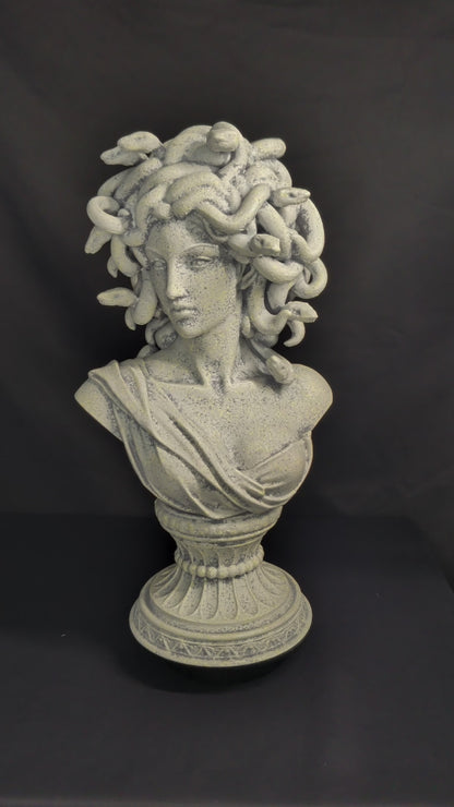 20 Inch Medusa Bust Statue - Hand Painted Marble Greek Mythology Sculpture