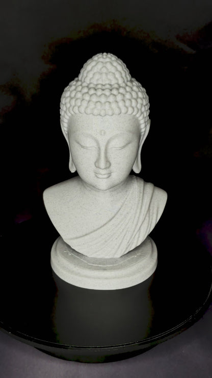 Buddha Head Statue - Marble Style Zen Meditation Sculpture