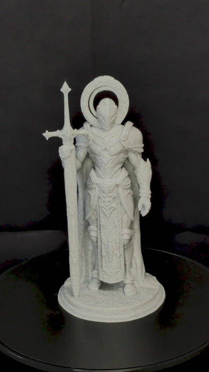 Radiant Paladin Statue - Gold Finish - Fantasy Knight