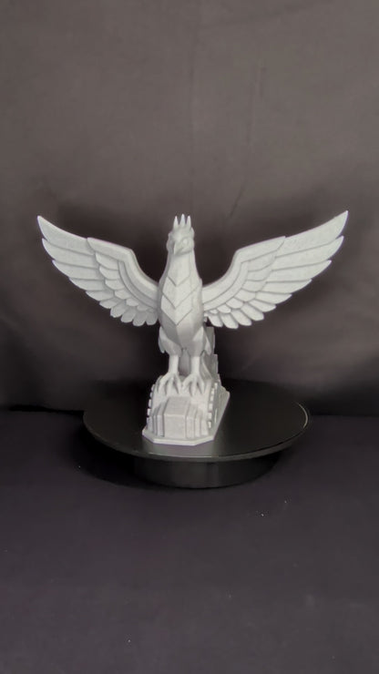 Art Deco Phoenix Statue - Marble Style Mythical Bird Sculpture