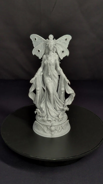Moth Goddess Statue - Marble Style Lunar Fantasy Sculpture