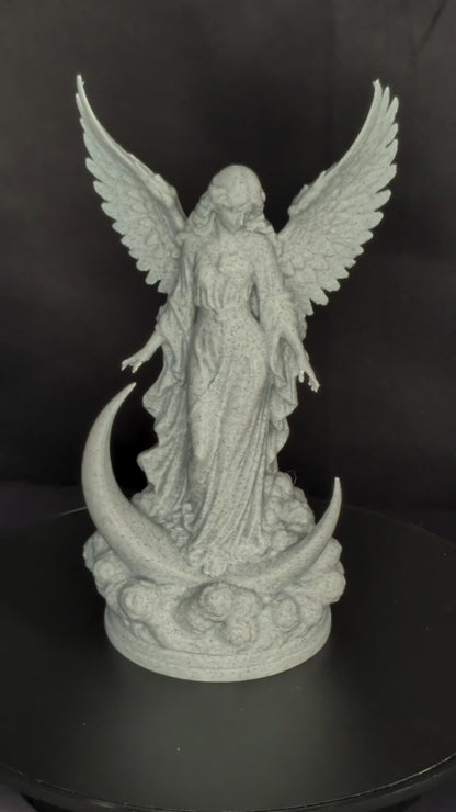 Moon Goddess Angel Statue | Marble Style Celestial Angel Sculpture