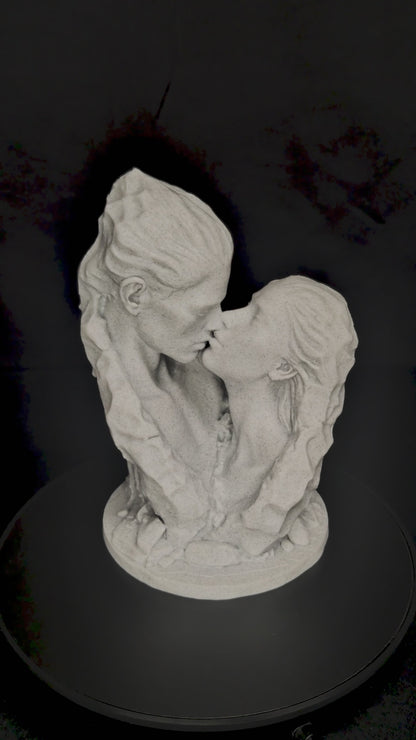 Lovers Rock Statue - Marble Finish Romantic Sculpture