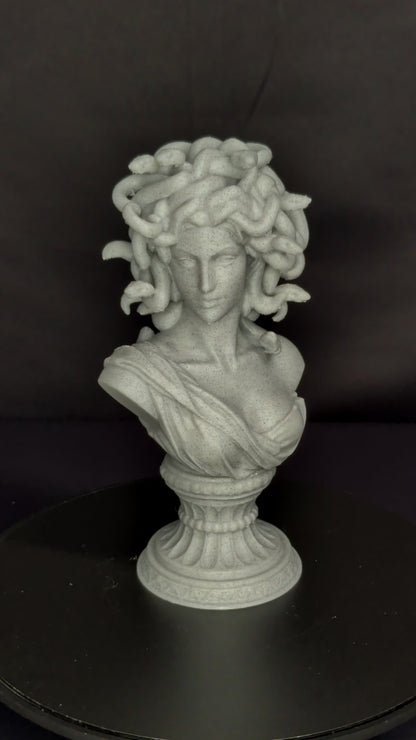 Medusa Bust Statue - Marble Style Greek Mythology Sculpture,