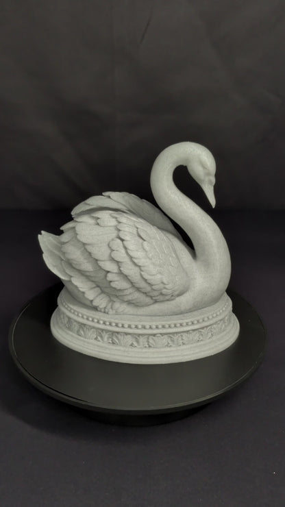 Swan Statue - Marble Style Elegant Bird Sculpture