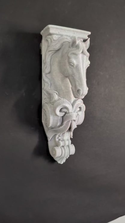 Horse Corbel Wall Shelf Bracket - Marble Style Equestrian Horse Decor