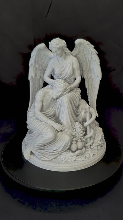 Healing Angel Statue - Marble Finish Guardian Angel Sculpture