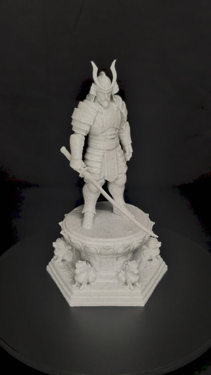 Samurai Sword Statue - Marble Finish Warrior Figure