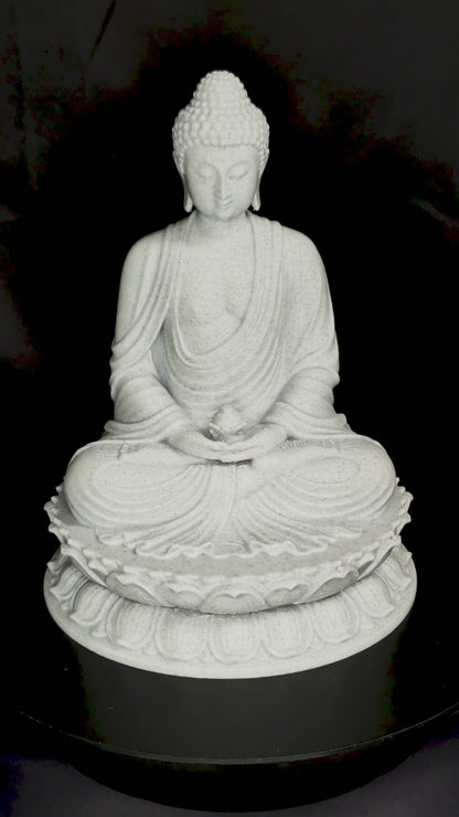 Meditating Buddha Statue - Marble Style Zen Buddha Sculpture