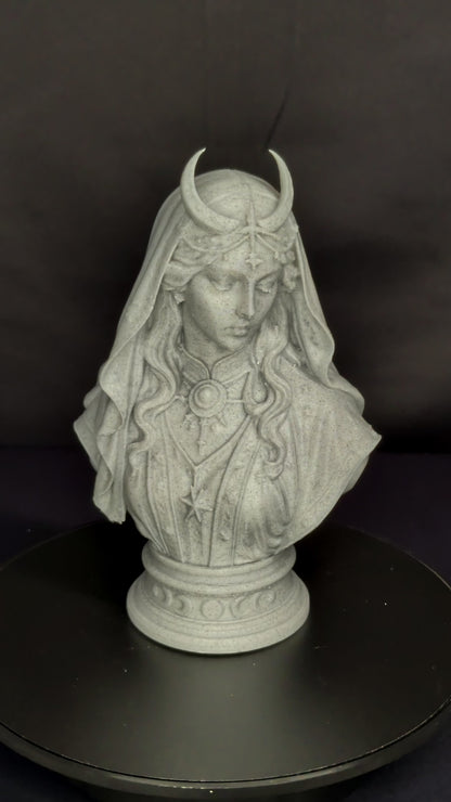 Selene Moon Goddess Bust - Marble Style Lunar Sculpture