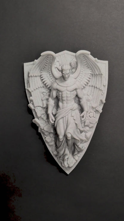 Archangel Wall Art - Marble Style Guardian Angel Wall Relief Sculpture