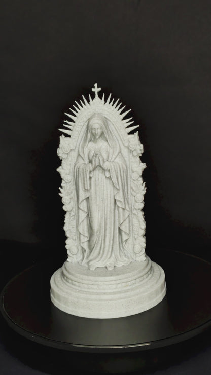 Mother Mary Statue - Marble Style Virgin Mary Sculpture