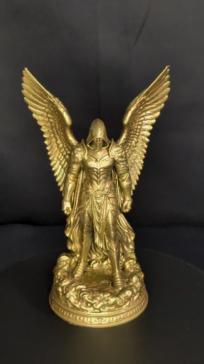 Golden Archangel Statue | Hooded Angel Sculpture