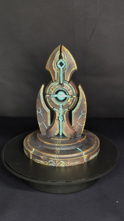 Ancient Sci Fi Artifact Statue - Hand Painted Lost Civilization Relic Sculpture