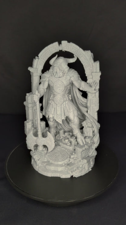 Minotaur Statue - Marble Style Greek Mythology Warrior Sculpture