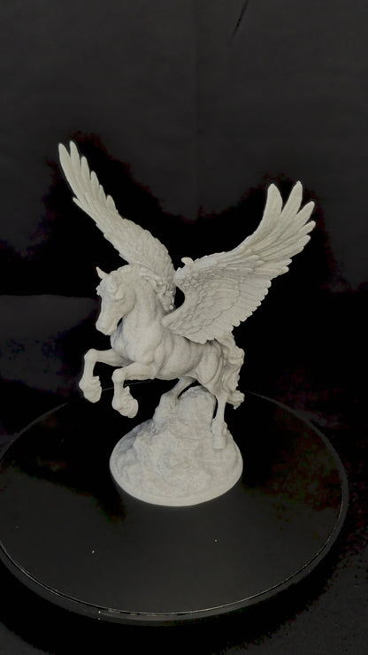 Pegasus Statue - Marble Style Winged Horse Sculpture