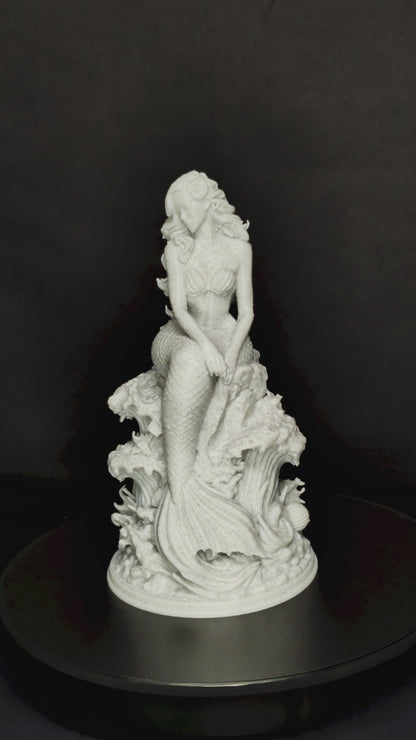 Mermaid Statue - Marble Finish Siren Sculpture