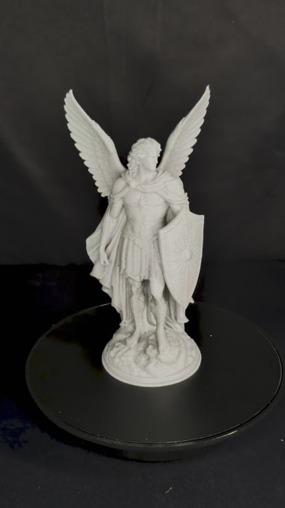 Archangel Michael Statue - Marble Finish Guardian Angel Sculpture