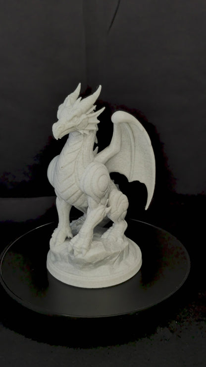 Stormforged Dragon Hand Painted Statue - Fantasy Sculpture