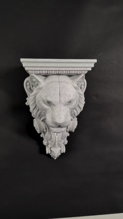 Tiger Corbel Wall Shelf Bracket | Marble Style Tiger Wall Sculpture
