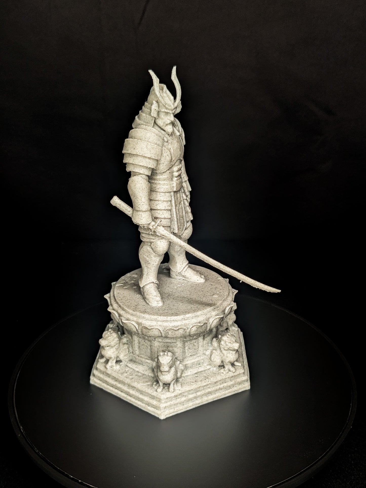 Samurai Sword Statue - Marble Finish Warrior Figure