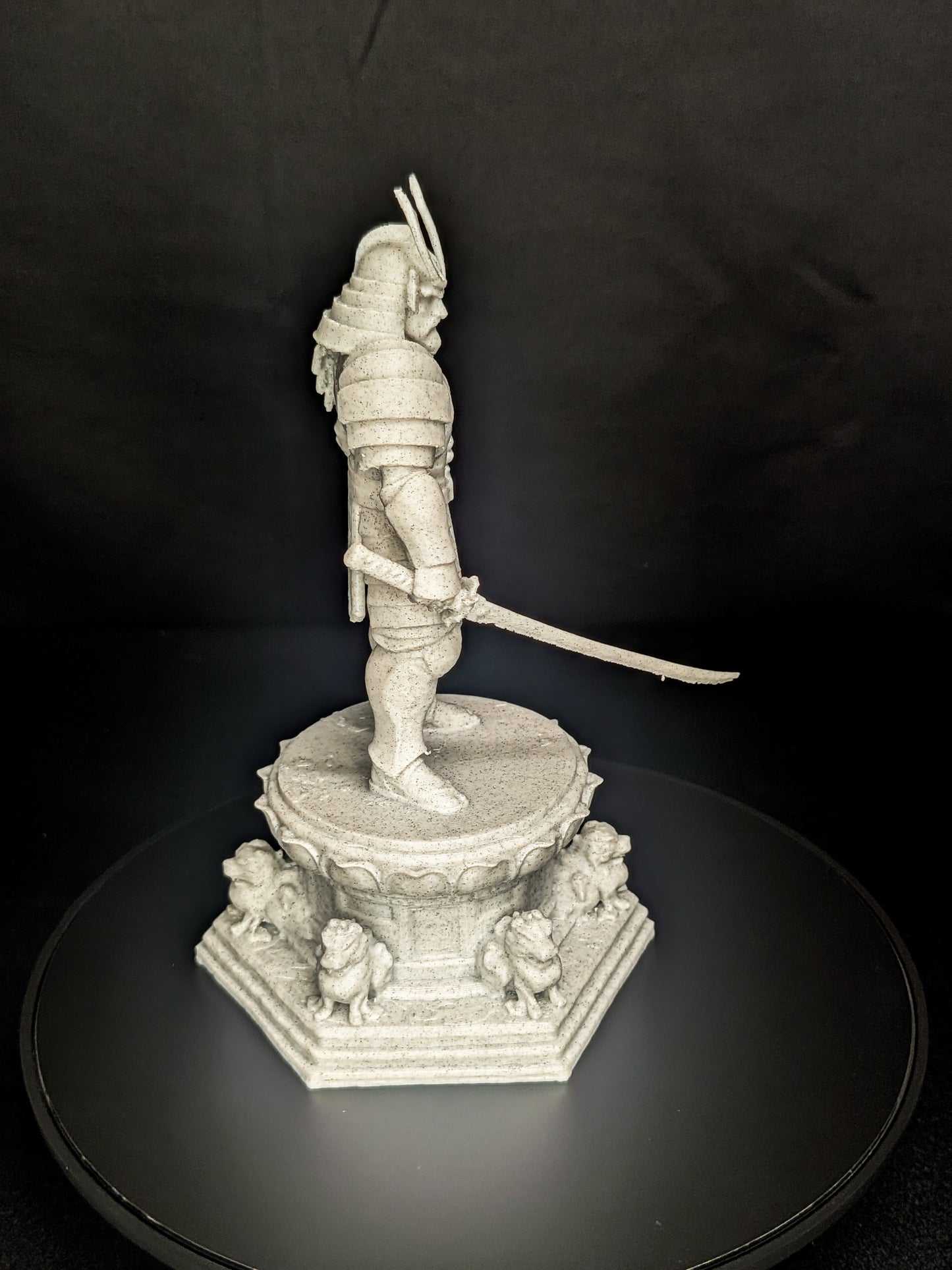 Samurai Sword Statue - Marble Finish Warrior Figure