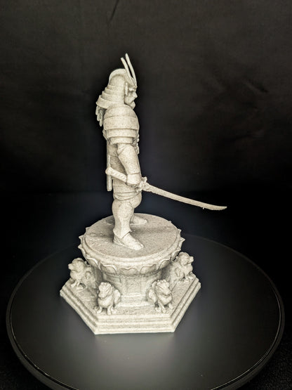 Samurai Sword Statue - Marble Finish Warrior Figure