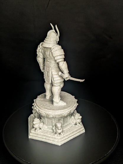 Samurai Sword Statue - Marble Finish Warrior Figure