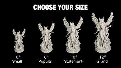 Phoenix Goddess Statue - Marble Finish Rebirth Sculpture
