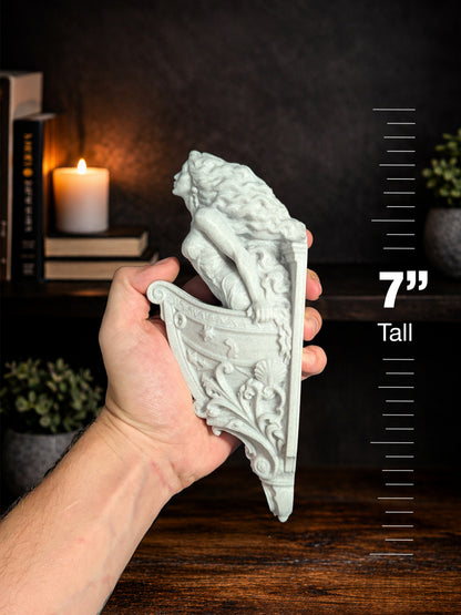 Mermaid Ship Figurehead Wall Sculpture - Nautical Marble Style Mermaid Decor