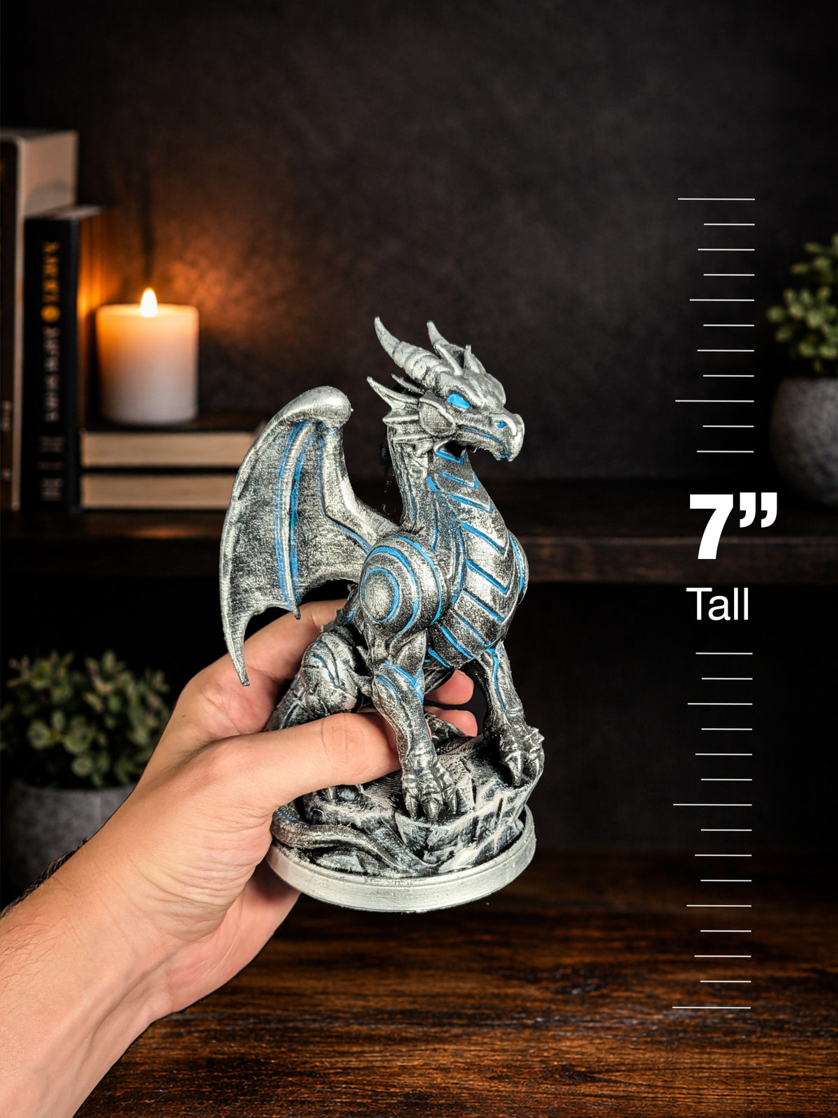 Stormforged Dragon Hand Painted Statue - Fantasy Sculpture
