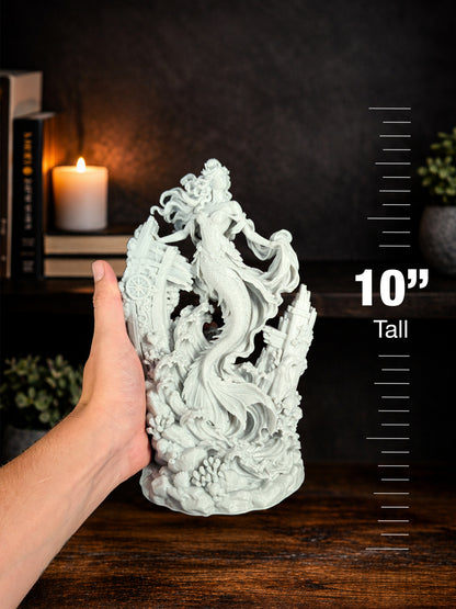 Shipwreck Mermaid Statue - Marble Style Ocean Ruins Fantasy Sculpture