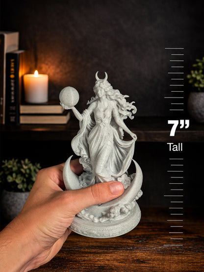 Nyx Lunar Goddess Statue - Marble Style Moon Sculpture
