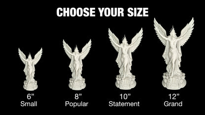 Art Deco Angel Statue - Marble Finish Winged Sculpture
