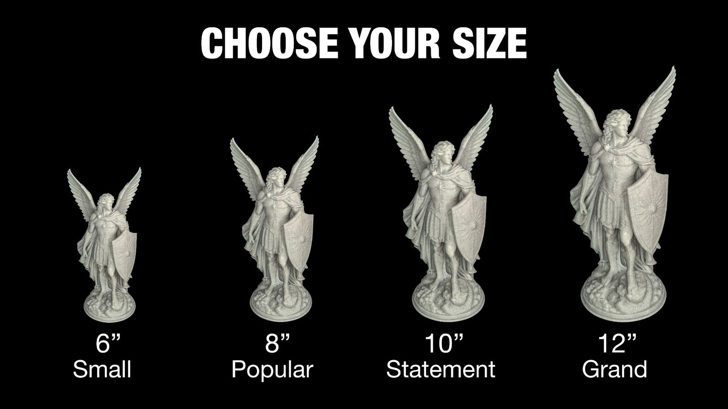 Archangel Michael Statue - Marble Finish Guardian Angel Sculpture